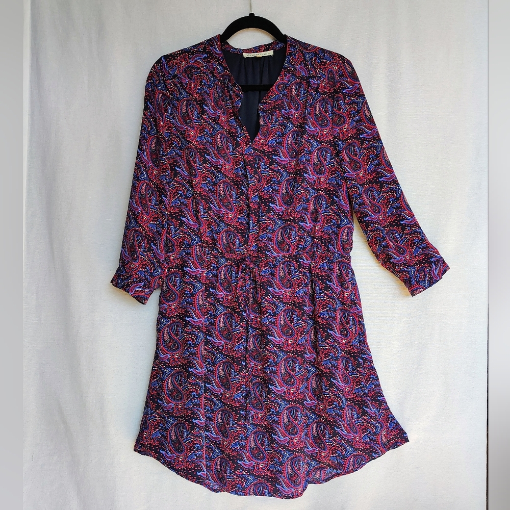Daniel Rainn Long Sleeve Dress V-neck Elastic Waist